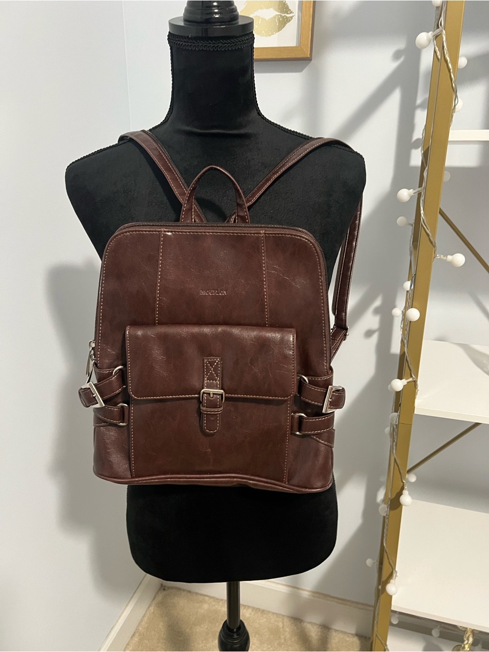 Mouflon Leather Brown Backpack - Casual Daypack
